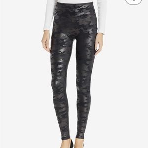 Spanx faux leather camo leggings